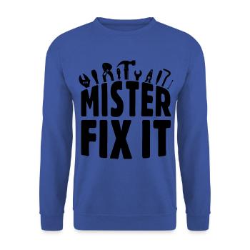 He repairs everything, he is the craftsman in the house - Unisex Sweatshirt - royal blue - Front - Alina (178cm) & Michal (187cm)