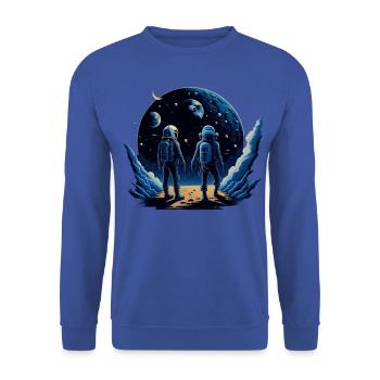 Walkin' on the moon - Unisex Sweatshirt - royal blue - Front - Alina (178cm) & Michal (187cm)