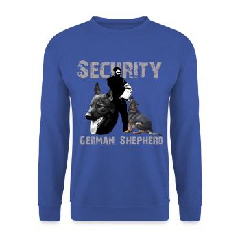 Berger allemand, tête de chien, sport de chien, dictons de chien, - Sweat-shirt Unisexe - bleu royal - Devant - Alina (178cm) & Michal (187cm)