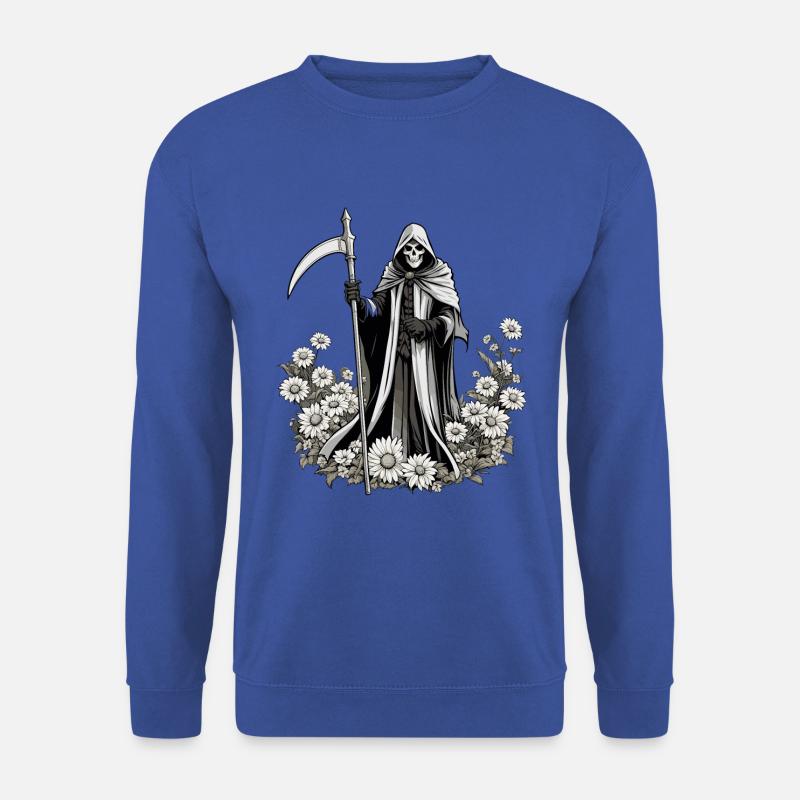 Sensenmann Blumen Illustration - Unisex Pullover - Royalblau