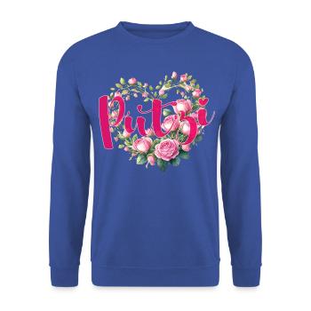 Valentinstag Valentine's Day Rosenherz Heart love - Unisex Pullover - Royalblau - Vorne - Alina (178cm) & Michal (187cm)