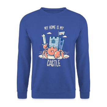 My Home is My Castle - Hermit Crab - Unisex Sweatshirt - royal blue - Front - Alina (178cm) & Michal (187cm)