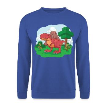 Voxelsaurus Rex - Unisex Sweatshirt - royal blue - Front - Alina (178cm) & Michal (187cm)
