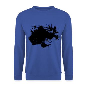 Tache blob point noir - Sweat-shirt Unisexe - bleu royal - Devant - Alina (178cm) & Michal (187cm)