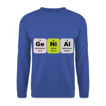 GeNiAl Chemie - Unisex Pullover - Royalblau - Vorne - Alina (178cm) & Michal (187cm)
