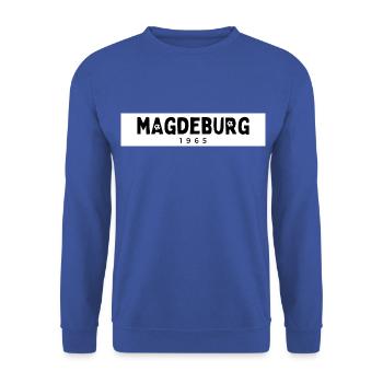 Magdeburg 1965 - Unisex Pullover - Royalblau - Vorne - Alina (178cm) & Michal (187cm)