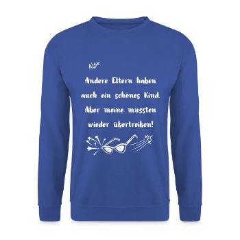 Schönes Kind - Unisex Pullover - Royalblau - Vorne - Alina (178cm) & Michal (187cm)