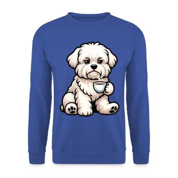 Malteser Malteserbesitzer Malteserliebhaber - Unisex Pullover - Royalblau - Vorne - Alina (178cm) & Michal (187cm)