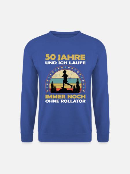 Joggen Läufer Fitness 50 Jahre alt zum Geburtstag - Unisex Pullover - Royalblau