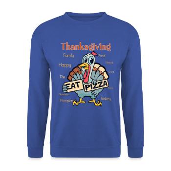 Thanksgiving Outfit - Funny autumn Happy Turkey - Unisex Sweatshirt - royal blue - Front - Alina (178cm) & Michal (187cm)