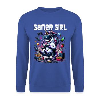 Gamer Girl Gaming & Gamer Femmes & Filles - Sweat-shirt Unisexe - bleu royal - Devant - Alina (178cm) & Michal (187cm)