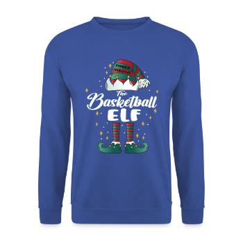 Elfe de basket-ball drôle famille Noël Noël - Sweat-shirt Unisexe - bleu royal - Devant - Alina (178cm) & Michal (187cm)