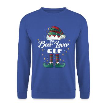 beer lover Elf funny Family Christmas Weihnachten - Unisex Pullover - Royalblau - Vorne - Alina (178cm) & Michal (187cm)