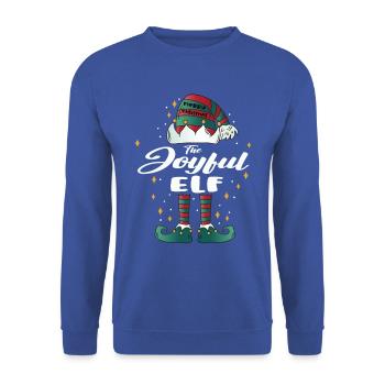 joyful Elf funny Family Christmas Weihnachten - Unisex Pullover - Royalblau - Vorne - Alina (178cm) & Michal (187cm)