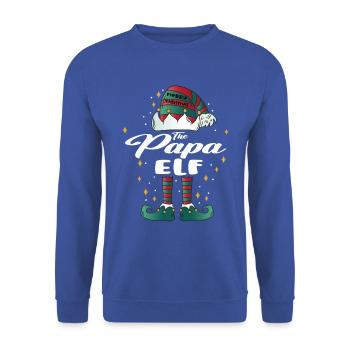 papa Elf funny Family Christmas Weihnachten - Unisex Pullover - Royalblau - Vorne - Alina (178cm) & Michal (187cm)