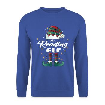 lecture Elfe drôle Famille Noël Noël - Sweat-shirt Unisexe - bleu royal - Devant - Alina (178cm) & Michal (187cm)