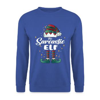 sarcastique elfe drôle famille noël noël - Sweat-shirt Unisexe - bleu royal - Devant - Alina (178cm) & Michal (187cm)