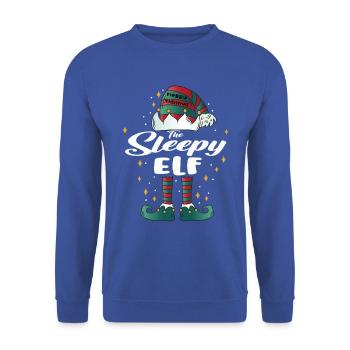 sleepy Elf funny Family Christmas Weihnachten - Unisex Pullover - Royalblau - Vorne - Alina (178cm) & Michal (187cm)
