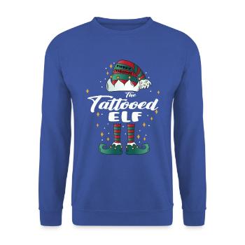 tattooed Elf funny Family Christmas Weihnachten - Unisex Pullover - Royalblau - Vorne - Alina (178cm) & Michal (187cm)