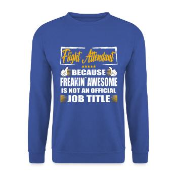 Flight attendant Freakin Awesome Funny Job - Unisex Pullover - Royalblau - Vorne - Alina (178cm) & Michal (187cm)