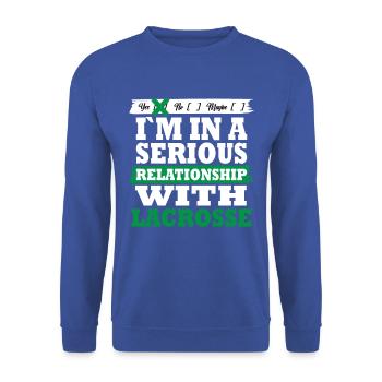 Lacrosse My serious relationship funny - Unisex Pullover - Royalblau - Vorne - Alina (178cm) & Michal (187cm)