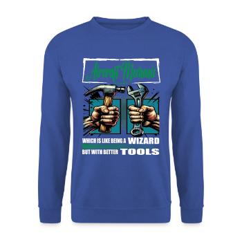 Aircraft mechanic profession saying worker - Unisex Sweatshirt - royal blue - Front - Alina (178cm) & Michal (187cm)