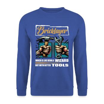 Bricklayer Profession Saying Worker - Unisex Sweatshirt - royal blue - Front - Alina (178cm) & Michal (187cm)