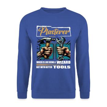 Plasterer Profession Saying Worker - Unisex Sweatshirt - royal blue - Front - Alina (178cm) & Michal (187cm)