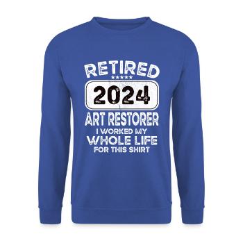 Retired Art restorer 2024 - Unisex Sweatshirt - royal blue - Front - Alina (178cm) & Michal (187cm)