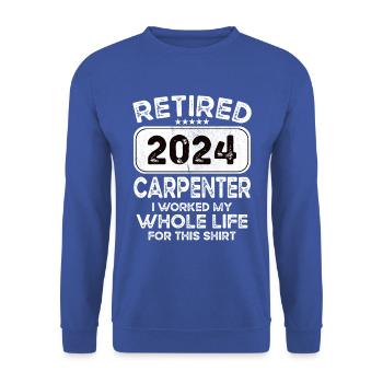 Charpentier à la retraite 2024 - Sweat-shirt Unisexe - bleu royal - Devant - Alina (178cm) & Michal (187cm)