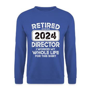 Retired Director 2024 - Unisex Sweatshirt - royal blue - Front - Alina (178cm) & Michal (187cm)