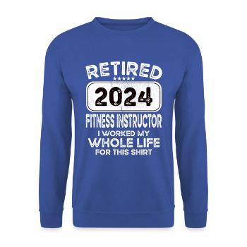 Retired Fitness instructor 2024 - Unisex Sweatshirt - royal blue - Front - Alina (178cm) & Michal (187cm)