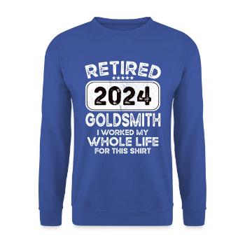 Retired Goldsmith 2024 - Unisex Sweatshirt - royal blue - Front - Alina (178cm) & Michal (187cm)