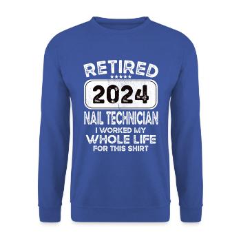 Retired Nail technician 2024 - Unisex Pullover - Royalblau - Vorne - Alina (178cm) & Michal (187cm)