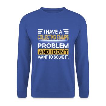 Collecting stamps is my hobby - Unisex Sweatshirt - royal blue - Front - Alina (178cm) & Michal (187cm)