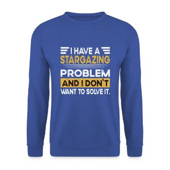 Stargazing is my hobby - Unisex Sweatshirt - royal blue - Front - Alina (178cm) & Michal (187cm)