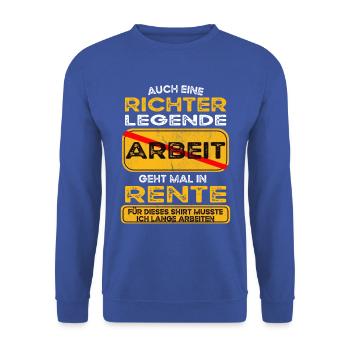 Richter lustiges Rente Pension - Unisex Pullover - Royalblau - Vorne - Alina (178cm) & Michal (187cm)
