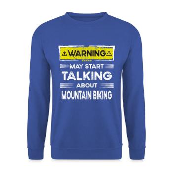 Talking about Mountain biking funny - Unisex Sweatshirt - royal blue - Front - Alina (178cm) & Michal (187cm)