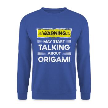 Talking about Origami funny - Unisex Sweatshirt - royal blue - Front - Alina (178cm) & Michal (187cm)