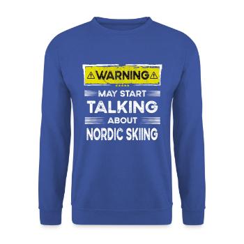 Talking about Nordic skiing funny - Unisex Sweatshirt - royal blue - Front - Alina (178cm) & Michal (187cm)
