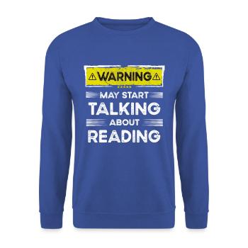 Talking about Reading funny - Unisex Pullover - Royalblau - Vorne - Alina (178cm) & Michal (187cm)