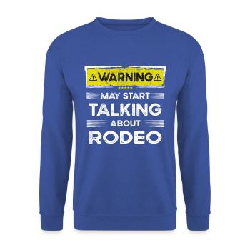 Talking about Rodeo funny - Unisex Pullover - Royalblau - Vorne - Alina (178cm) & Michal (187cm)