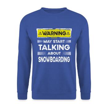 Talking about Snowboarding funny - Unisex Sweatshirt - royal blue - Front - Alina (178cm) & Michal (187cm)