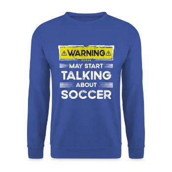 Talking about Soccer funny - Unisex Pullover - Royalblau - Vorne - Alina (178cm) & Michal (187cm)