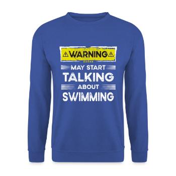 Talking about Swimming funny - Unisex Pullover - Royalblau - Vorne - Alina (178cm) & Michal (187cm)