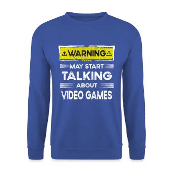 Parler de jeux vidéo drôle - Sweat-shirt Unisexe - bleu royal - Devant - Alina (178cm) & Michal (187cm)