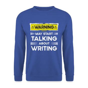 Talking about Writing funny - Unisex Pullover - Royalblau - Vorne - Alina (178cm) & Michal (187cm)