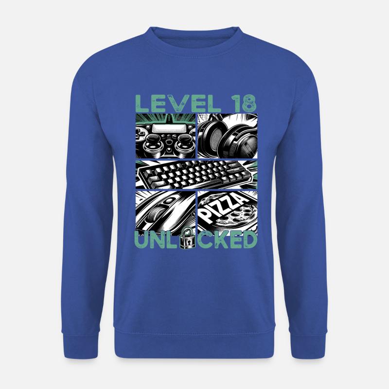Geburtstag Level 18 freigeschaltet Gaming & Zocker - Unisex Pullover - Royalblau