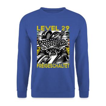 Birthday Level 29 Unlocked Gaming & Gamblers - Unisex Sweatshirt - royal blue - Front - Alina (178cm) & Michal (187cm)