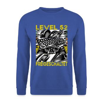 Birthday Level 52 Unlocked Gaming & Gaming - Unisex Sweatshirt - royal blue - Front - Alina (178cm) & Michal (187cm)